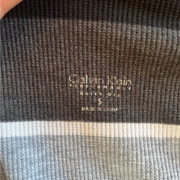 Calvin Klein Black and Gray Off-the-Shoulder Sweater with Relaxed Fit - Picture 6 of 6